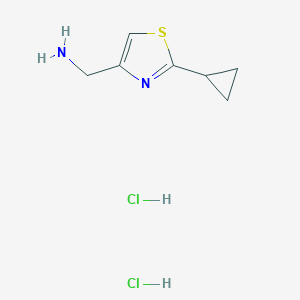 molecular formula C7H12Cl2N2S B1384099 (2-Cyclopropyl-1,3-thiazol-4-yl)methanamine dihydrochloride CAS No. 2059988-98-4