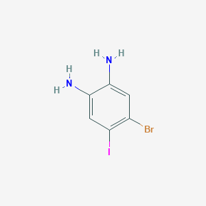 molecular formula C6H6BrIN2 B1384100 4-溴-5-碘苯-1,2-二胺 CAS No. 2149591-36-4