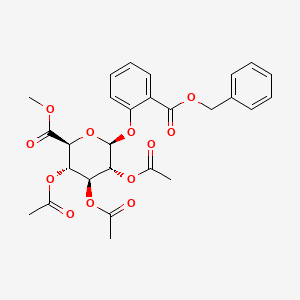 molecular formula C27H28O12 B13841019 methyl (2S,3S,4S,5R,6S)-3,4,5-triacetyloxy-6-(2-phenylmethoxycarbonylphenoxy)oxane-2-carboxylate 