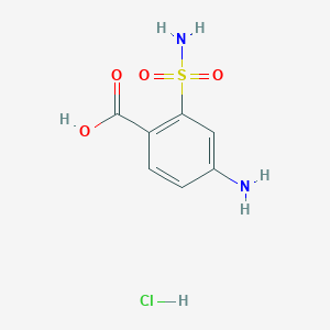 molecular formula C7H9ClN2O4S B1384106 4-Amino-2-sulfamoylbenzoic acid hydrochloride CAS No. 2059948-91-1