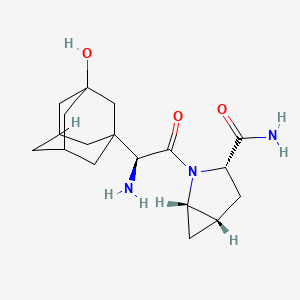 molecular formula C18H27N3O3 B13841093 (1S,3S,5S)-2-[(2S)-2-amino-2-(3-hydroxy-1-adamantyl)acetyl]-2-azabicyclo[3.1.0]hexane-3-carboxamide 
