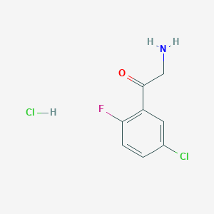molecular formula C8H8Cl2FNO B1384111 2-Amino-1-(5-chloro-2-fluorophenyl)ethan-1-one hydrochloride CAS No. 2059941-79-4