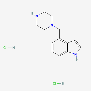 molecular formula C13H19Cl2N3 B1384113 4-[(piperazin-1-yl)methyl]-1H-indole dihydrochloride CAS No. 2060063-06-9