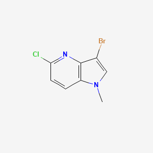 molecular formula C8H6BrClN2 B1384125 3-bromo-5-chloro-1-methyl-1H-pyrrolo[3,2-b]pyridine CAS No. 2231676-57-4