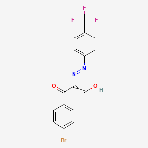molecular formula C16H10BrF3N2O2 B1384126 3-(4-Bromophenyl)-3-oxo-2-{2-[4-(trifluoromethyl)phenyl]hydrazono}propanal CAS No. 338414-09-8