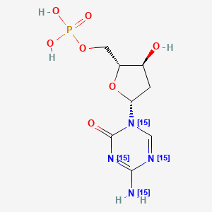 molecular formula C8H13N4O7P B13841346 5-Aza-2'-deoxy Cytidine-15N4 5'-Monophosphate 