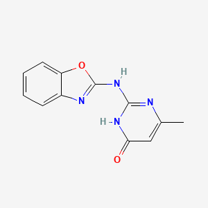 molecular formula C12H10N4O2 B1384135 2-(2-苯并噁唑基氨基)-6-甲基嘧啶-4(3H)-酮 CAS No. 86328-33-8
