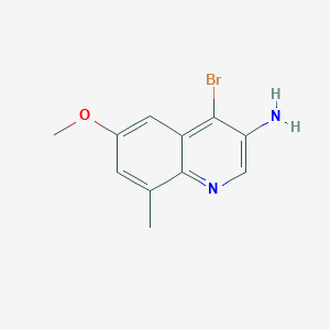 molecular formula C11H11BrN2O B13841383 4-Bromo-6-methoxy-8-methylquinolin-3-amine 