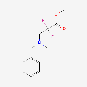 molecular formula C12H15F2NO2 B13841394 2,2-difluoro-3-[methyl(phenylmethyl)amino]Propanoic acid methyl ester 