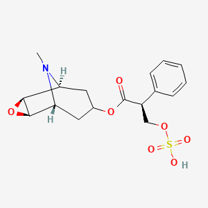 molecular formula C17H21NO7S B13841403 [(1S,2S,4R,5R)-9-methyl-3-oxa-9-azatricyclo[3.3.1.02,4]nonan-7-yl] (2S)-2-phenyl-3-sulfooxypropanoate 