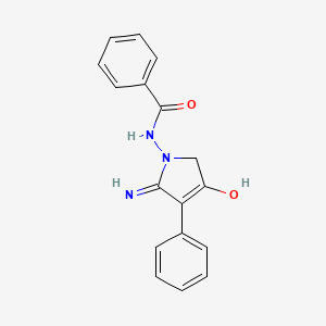 molecular formula C17H15N3O2 B1384142 N-(5-Amino-3-oxo-4-phenyl-2,3-dihydro-pyrrol-1-yl)-benzamide CAS No. 885458-25-3