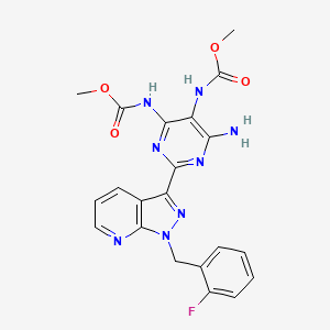 molecular formula C21H19FN8O4 B13841453 Dimethyl (6-Amino-2-(1-(2-fluorobenzyl)-1H-pyrazolo[3,4-b]pyridin-3-yl)pyrimidine-4,5-diyl)dicarbamate 