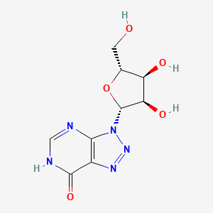 molecular formula C9H11N5O5 B1384149 7H-1,2,3-Triazolo(4,5-d)pyrimidin-7-one, 3,4-dihydro-3-beta-D-ribofuranosyl-(9CI) CAS No. 4968-68-7