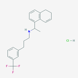 molecular formula C22H25ClF3N B13841536 N-(1-(5,6-Dihydronaphthalen-1-yl)ethyl)-3-(3-(trifluoromethyl)phenyl)propan-1-amine hydrochloride 