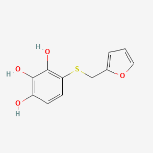 molecular formula C11H10O4S B13841553 4-{[(Furan-2-yl)methyl]sulfanyl}benzene-1,2,3-triol CAS No. 923267-60-1