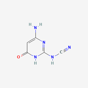 molecular formula C5H5N5O B1384157 Cyanamide, (6-amino-1,4-dihydro-4-oxo-2-pyrimidinyl)- CAS No. 6112-71-6