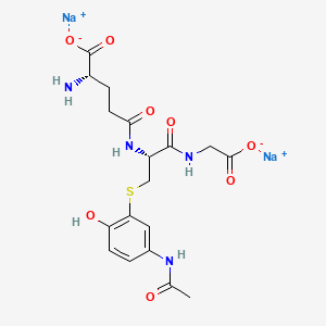 molecular formula C18H22N4Na2O8S B13841595 disodium;(2S)-5-[[(2R)-3-(5-acetamido-2-hydroxyphenyl)sulfanyl-1-(carboxylatomethylamino)-1-oxopropan-2-yl]amino]-2-amino-5-oxopentanoate 