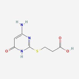 molecular formula C7H9N3O3S B1384162 3-[(4-Amino-6-oxo-1,6-dihydropyrimidin-2-YL)thio]propanoic acid CAS No. 63916-09-6