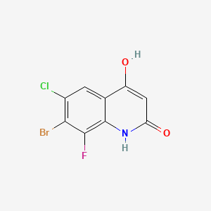 molecular formula C9H4BrClFNO2 B13841627 7-Bromo-6-chloro-8-fluoroquinoline-2,4-diol 