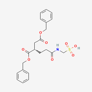 molecular formula C22H25NO8S B13841631 (S)-(6-(Benzyloxy)-4-((benzyloxy)carbonyl)-6-oxohexanamido)methanesulfonic Acid 