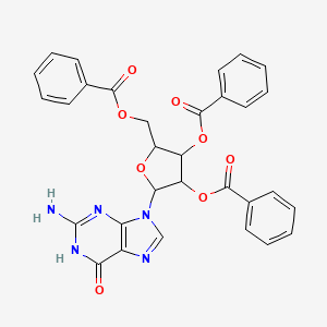 molecular formula C31H25N5O8 B1384168 2-(2-Amino-6-oxohydropurin-9-yl)-4-phenylcarbonyloxy-5-(phenylcarbonyloxymethy l)oxolan-3-yl benzoate CAS No. 62374-25-8
