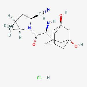 molecular formula C18H26ClN3O3 B13841724 HydroxySaxagliptin-13C,D2Hydrochloride 