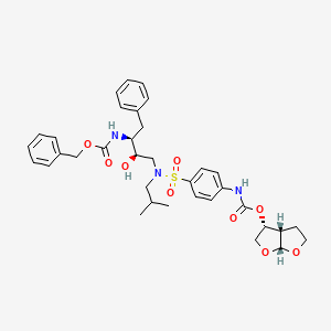 molecular formula C35H43N3O9S B13841732 ((2S,3R)-4-(4-(((((3R,3aS,6aR)-Hexahydrofuro[2,3-b]furan-3-yl)oxy)carbonyl)amino)-N-isobutylphenylsulfonamido)-3-hydroxy-1-phenylbutan-2-yl)carbamic Acid Phenylmethyl Ester 