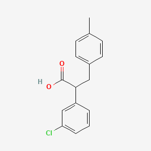 molecular formula C16H15ClO2 B13841758 2-(3-Chlorophenyl)-3-(4-methylphenyl)propanoic acid 