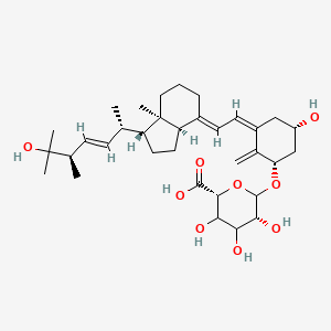 molecular formula C34H52O9 B13841759 (2R,5R)-6-[(1S,3Z,5S)-3-[(2E)-2-[(1R,3aR,7aR)-1-[(E,2S,5R)-6-hydroxy-5,6-dimethylhept-3-en-2-yl]-7a-methyl-2,3,3a,5,6,7-hexahydro-1H-inden-4-ylidene]ethylidene]-5-hydroxy-2-methylidenecyclohexyl]oxy-3,4,5-trihydroxyoxane-2-carboxylic acid 