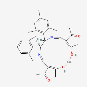 molecular formula C32H40CoN2O4 B1384176 (E)-3-[[(1S,2S)-2-[[(E)-2-Acetyl-3-hydroxybut-2-enylidene]amino]-1,2-bis(2,4,6-trimethylphenyl)ethyl]iminomethyl]-4-hydroxypent-3-en-2-one;cobalt CAS No. 259259-80-8