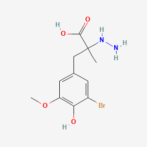 molecular formula C11H15BrN2O4 B13841776 3-(3-Bromo-4-hydroxy-5-methoxyphenyl)-2-hydrazinyl-2-methylpropanoic Acid 