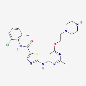 molecular formula C22H26ClN7O2S B13841828 N-(2-chloro-6-methylphenyl)-2-[[2-methyl-6-(2-piperazin-1-ylethoxy)pyrimidin-4-yl]amino]-1,3-thiazole-5-carboxamide 