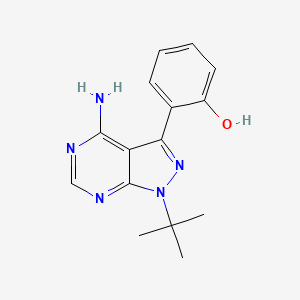 molecular formula C15H17N5O B1384183 4-Amino-1-tert-butyl-3-(2-hydroxyphenyl)-1H-pyrazolo[3,4-d]pyrimidine CAS No. 1027572-46-8