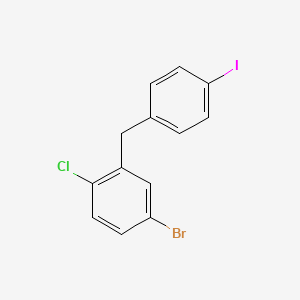 molecular formula C13H9BrClI B13841848 4-Bromo-1-chloro-2-[(4-iodophenyl)methyl]benzene CAS No. 922736-97-8