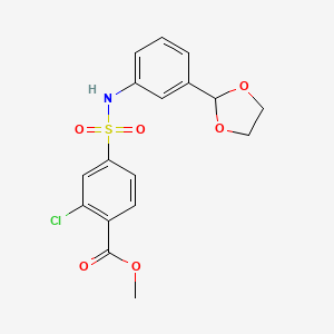 molecular formula C17H16ClNO6S B13841857 Methyl 2-chloro-4-[[3-(1,3-dioxolan-2-yl)phenyl]sulfamoyl]benzoate 