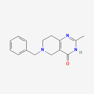 molecular formula C15H17N3O B1384186 6-benzyl-2-methyl-5,6,7,8-tetrahydropyrido[4,3-d]pyrimidin-4(3H)-one CAS No. 1448-40-4