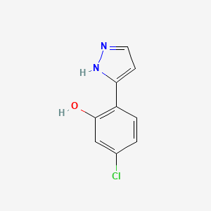 molecular formula C9H7ClN2O B1384187 5-Chloro-2-(1H-pyrazol-5-yl)phenol CAS No. 114485-99-3