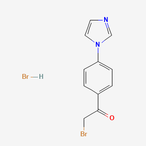 molecular formula C11H10Br2N2O B13841887 2-Bromo-1-[4-(1H-imidazol-1-yl)phenyl]ethanone hydrobromide 