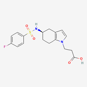 molecular formula C17H19FN2O4S B13841932 (R)-3-(5-((4-Fluorophenyl)sulfonamido)-4,5,6,7-tetrahydro-1H-indol-1-yl)propanoic Acid 