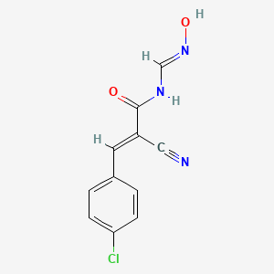 molecular formula C11H8ClN3O2 B1384199 3-(4-chlorophenyl)-2-cyano-N-[(hydroxyimino)methyl]acrylamide CAS No. 303994-78-7