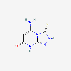molecular formula C5H5N5OS B1384206 5-Amino-3-mercapto-[1,2,4]triazolo[4,3-a]pyrimidin-7-ol CAS No. 41266-68-6
