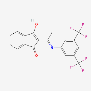 molecular formula C19H11F6NO2 B1384208 2-{1-[3,5-bis(trifluoromethyl)anilino]ethylidene}-1H-indene-1,3(2H)-dione CAS No. 1024222-54-5