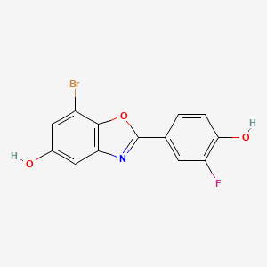 molecular formula C13H7BrFNO3 B1384210 7-Bromo-2-(3-fluoro-4-hydroxyphenyl)-1,3-benzoxazol-5-ol CAS No. 544704-73-6