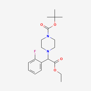 molecular formula C19H27FN2O4 B13842128 Tert-butyl 4-(2-ethoxy-1-(2-fluorophenyl)-2-oxoethyl)piperazine-1-carboxylate 