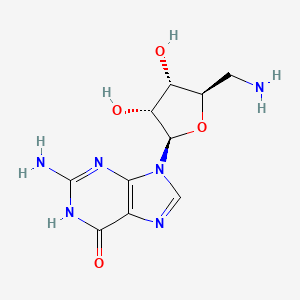 molecular formula C10H14N6O4 B1384216 鸟苷，5'-氨基-5'-脱氧- CAS No. 4099-84-7