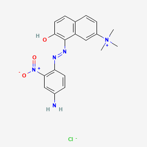 molecular formula C19H20ClN5O3 B1384223 [8-[(4-Amino-2-nitrophenyl)azo]-7-hydroxy-2-naphthyl]trimethylammonium chloride CAS No. 71134-97-9