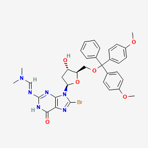 molecular formula C34H35BrN6O6 B1384226 8-Bromo-5'-O-(dimethoxytrityl)-n2-(dimethylaminomethylidene)-2'-deoxyguanosine CAS No. 204582-53-6