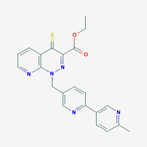 molecular formula C22H19N5O2S B13842260 Ethyl 1-[[6-(6-methylpyridin-3-yl)pyridin-3-yl]methyl]-4-sulfanylidenepyrido[2,3-c]pyridazine-3-carboxylate 