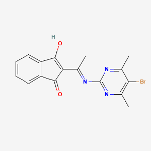 B1384229 2-{1-[(5-bromo-4,6-dimethylpyrimidin-2-yl)amino]ethylidene}-2,3-dihydro-1H-indene-1,3-dione CAS No. 1024388-15-5