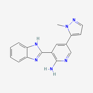 molecular formula C16H14N6 B13842330 3-(1H-benzimidazol-2-yl)-5-(2-methylpyrazol-3-yl)pyridin-2-amine 
